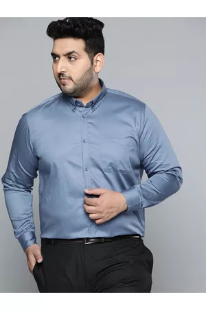 DENNISON Men Blue Smart Slim Fit Pure Cotton Opaque Formal Shirt