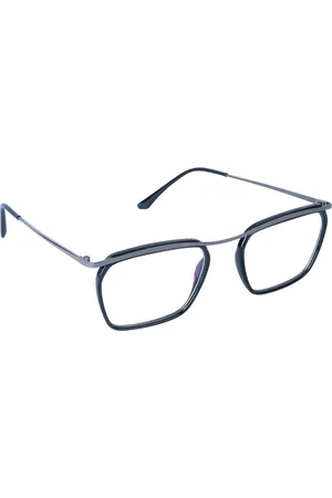 Optify Unisex Clear Lens & Black Square Sunglasses - LM 160 HEXA BLACK