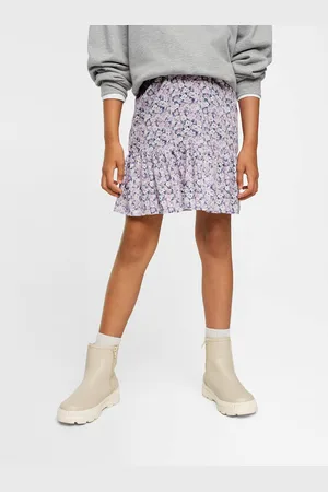 MANGO Girls Floral Print Sustainable A-line Skirts