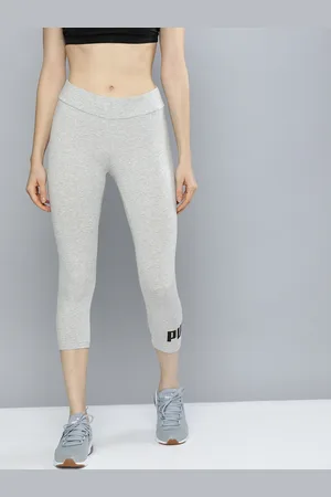 PUMA Women Grey Printed ESS Logo Three-Fourth Length Leggings