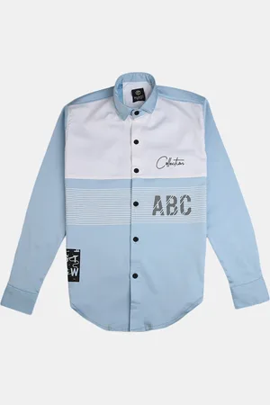 V-Mart Boys Blue Classic Printed Casual Shirt
