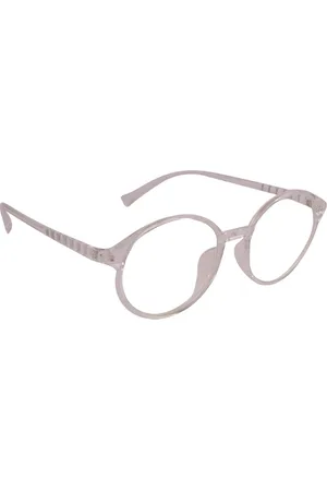 Optify Unisex Clear Lens & White Round Sunglasses with UV Protected Lens