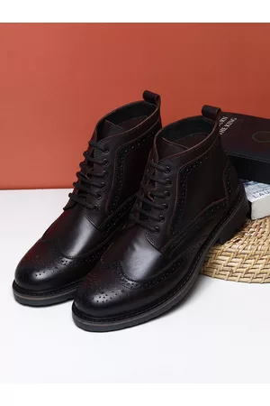 Teakwood Leathers Men Brown Solid Leather Boots