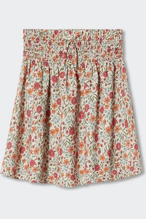 MANGO Girls Floral Print Sustainable A-line Skirts