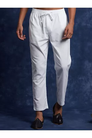 Fabindia Men White Regular Fit Cotton Pyjama