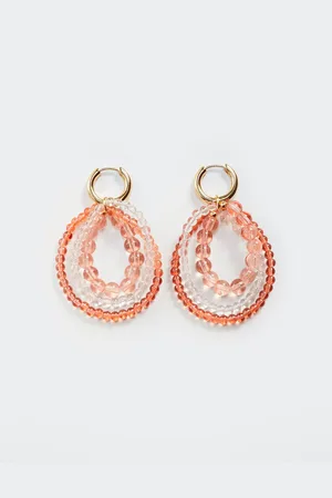 MANGO Beaded Circular Drop Earrings
