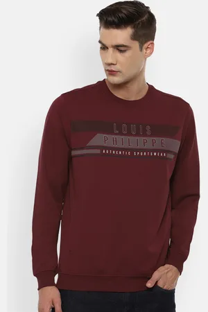 Louis Philippe Men Casual Red Graphic Print Sweatshirt