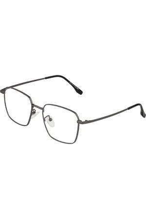 Optify Unisex Clear Lens & Gunmetal-Toned Square Sunglasses &UV Protected Lens MF 35006