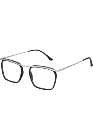 Optify Unisex Clear Lens & Silver-Toned Square Sunglasses with UV Protected Lens