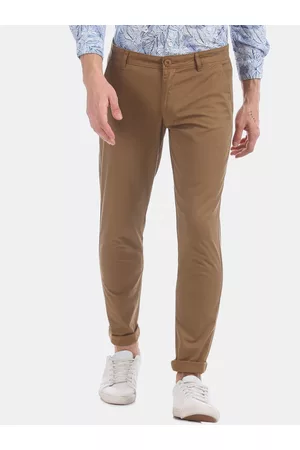 Ruggers Casual Trousers  Buy Ruggers Men Beige Mid Rise Solid Casual  Trousers Online  Nykaa Fashion