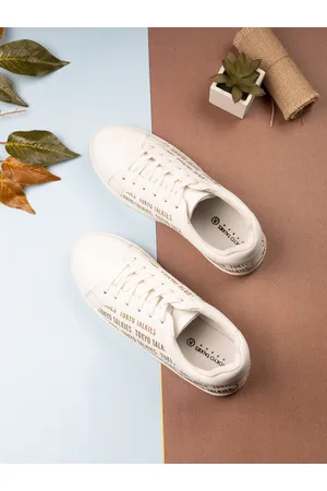Tokyo Talkies Women White Printed Causal Sneakers