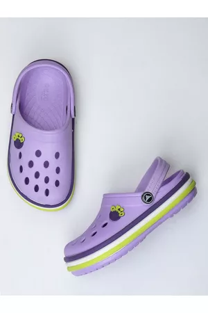 ABROS Shoes Unisex Kids Violet & White Rubber Clogs