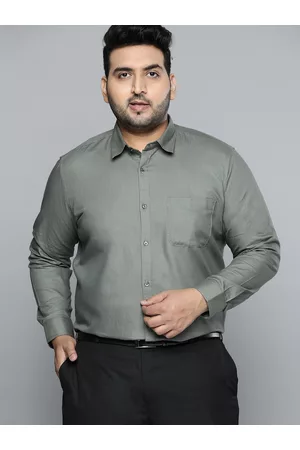 DENNISON Men Olive Green Smart Slim Fit Pure Cotton Opaque Formal Shirt