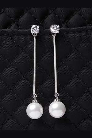 CLARA Silver-Toned Spherical Drop Earrings