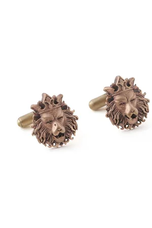 COSA NOSTRAA Gunmetal-Toned Leo Zodiac Sign Cufflink