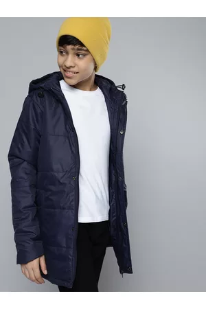 HERE&NOW Boys Navy Blue Solid Puffer Jacket