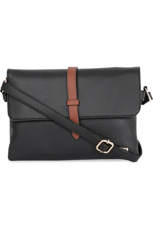 Fastrack Black PU Structured Sling Bag