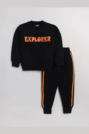 Toonyport Boys Black Solid Tracksuit