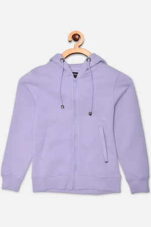 Crimsoune Club Girls Purple Hooded Sweatshirt