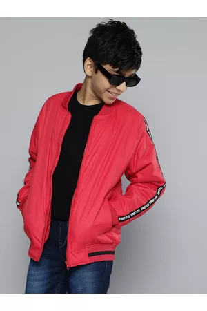 HERE&NOW Boys Red Solid Bomber Jacket