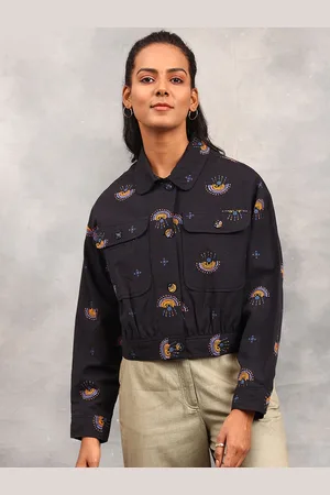 Fabindia Women Crop Tailored Cotton Jacket