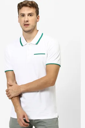 Celio Men White Solid Polo Collar T-shirt