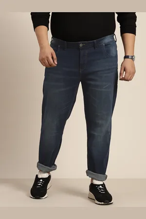 Sztori Men Plus Size Slim Tapered Fit Light Fade Stretchable Jeans