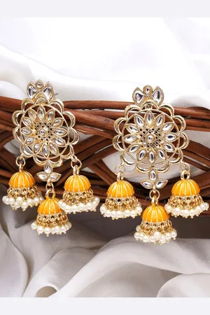 karatcart Contemporary Jhumkas Earrings