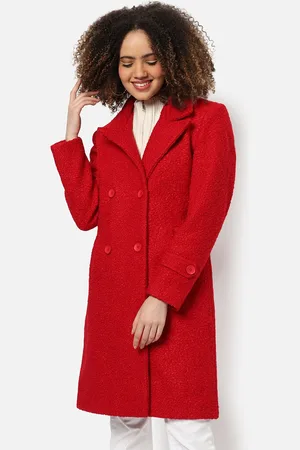 Campus Women Red Solid Over Coat