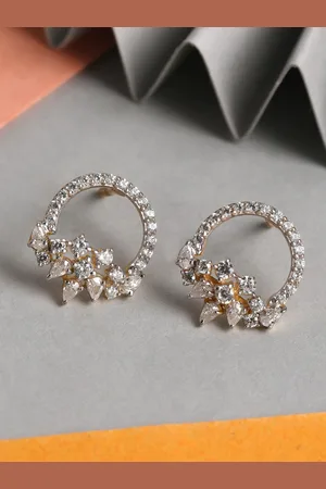 CLARA 925 Sterling Silver Gold-Plated Contemporary Studs Earrings