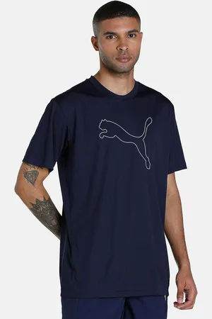 PUMA Men Navy Blue Performance Cat Printed T-shirt