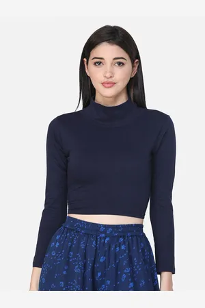 Cation High Neck Crop Top