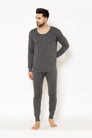 VIMAL JONNEY Men Striped Cotton Thermal Set