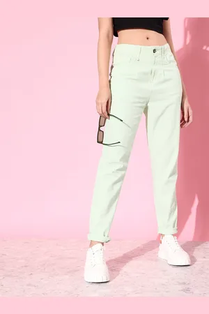 Roadster The Lifestyle Co. Women Pure Cotton Mid-Rise Straight Fit Coloured Jeans