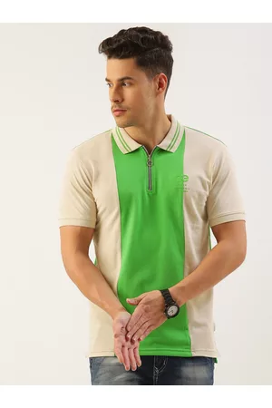 Peter England Men Colourblocked Polo Collar Applique Slim Fit T-shirt