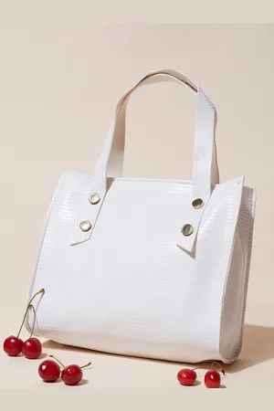 Campus Sutra White PU Structured Satchel