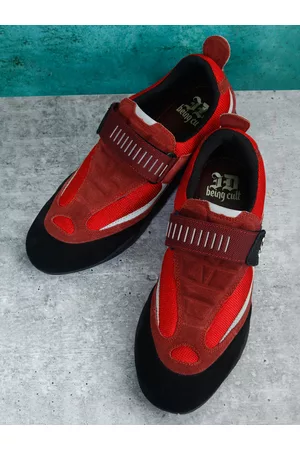 ID Men Red Printed Leather Sneakers