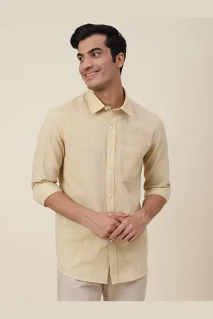 Fabindia Men Yellow Comfort Cotton Casual Shirt