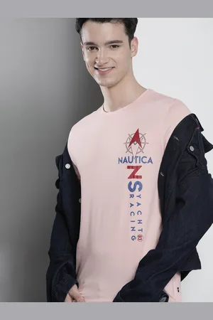 Nautica Men Typography Printed Pure Cotton T-shirt