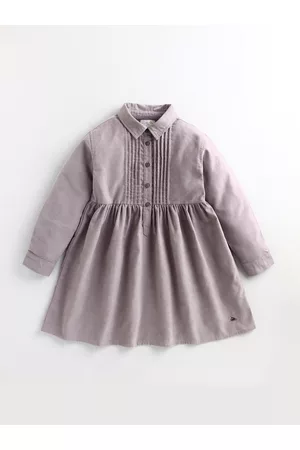 Cherry Crumble Girls Grey Striped Dress