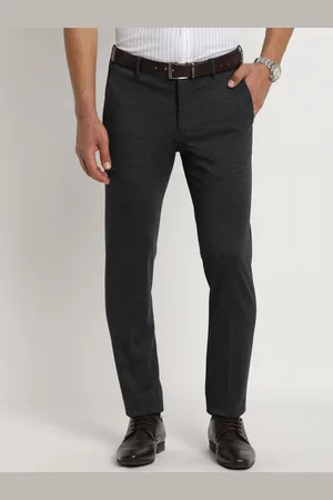 Turtle Men Textured Tailored Skinny Fit Trousers