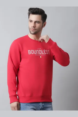 Rodamo Men Typhography Printed Pullover Fleece Sweatshirt
