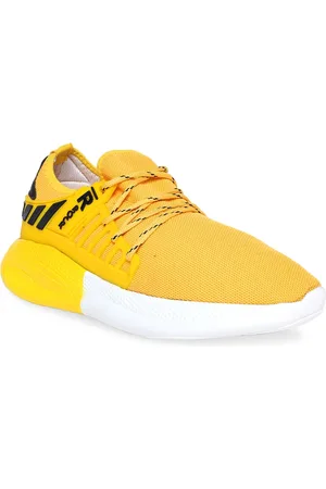 MUTAQINOTI Men Yellow Colourblocked Sneakers