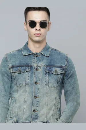 Flying Machine Men Solid Denim Jacket