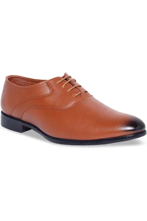 MUTAQINOTI Men Solid Tan Derby Shoes