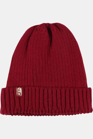 Bharatasya Men Solid Acrylic Winter Beanie