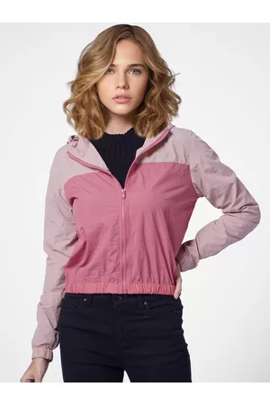 ONLY Women Pink Colourblocked Bomber Jacket