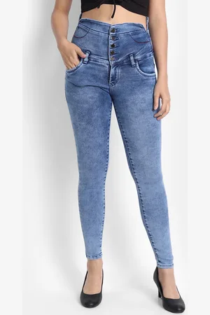 Broadstar Women Comfort Skinny Fit High-Rise Heavy Fade Stretchable Jeans