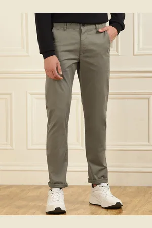 Farah Men Grey Regular-Fit Chinos Trousers