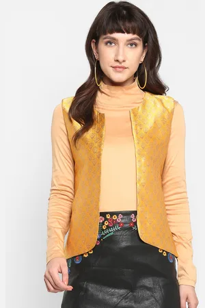 Hangup Women Mustard Printed Lightweight Jacket